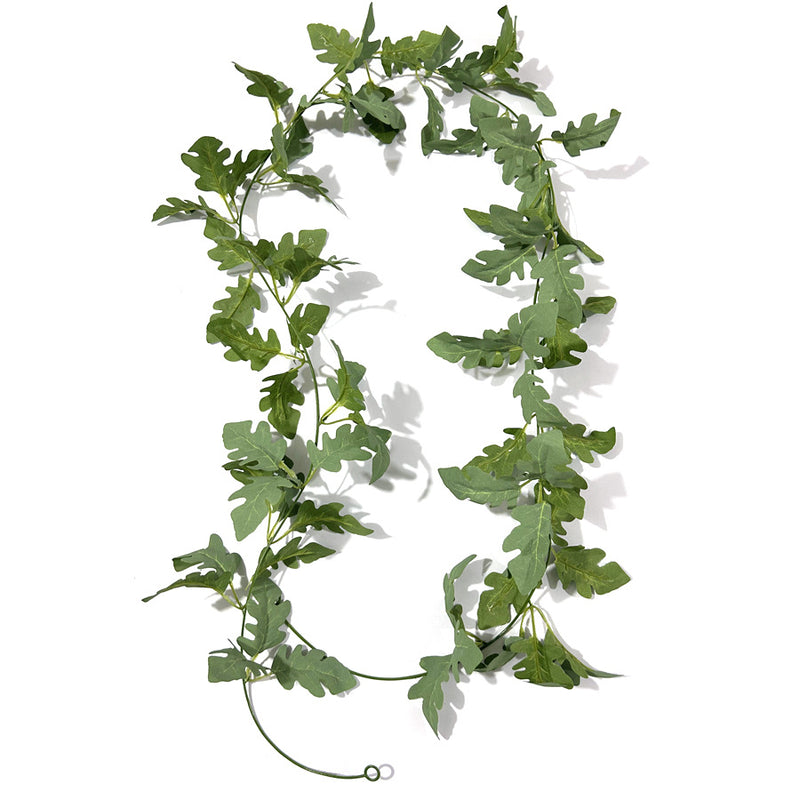 Artificial Chrysanthemum Leaf Garland Vine, Faux Silk Greenery Hanging Vine, Bendable Stems for Wedding, Home & Holiday Decor