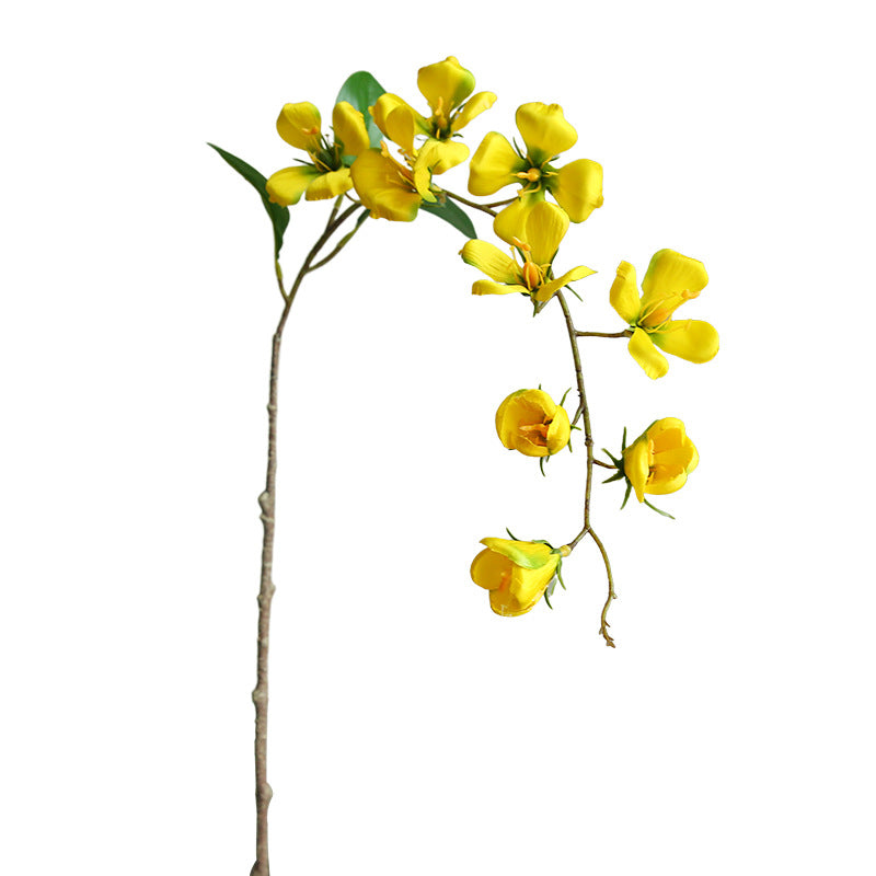 Artificial Dogwood Flower Stem, 33" Tall Silk Single Branch with 9 Blooms, Realistic Faux Floral for Home Decor, Wedding Centerpieces, Table Arrangements