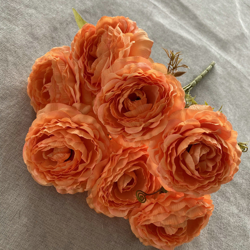 16" Silk Peony Bush with 7 Blooms, Artificial Flowers for Weddings & Home Decor, Realistic Faux Floral Arrangement