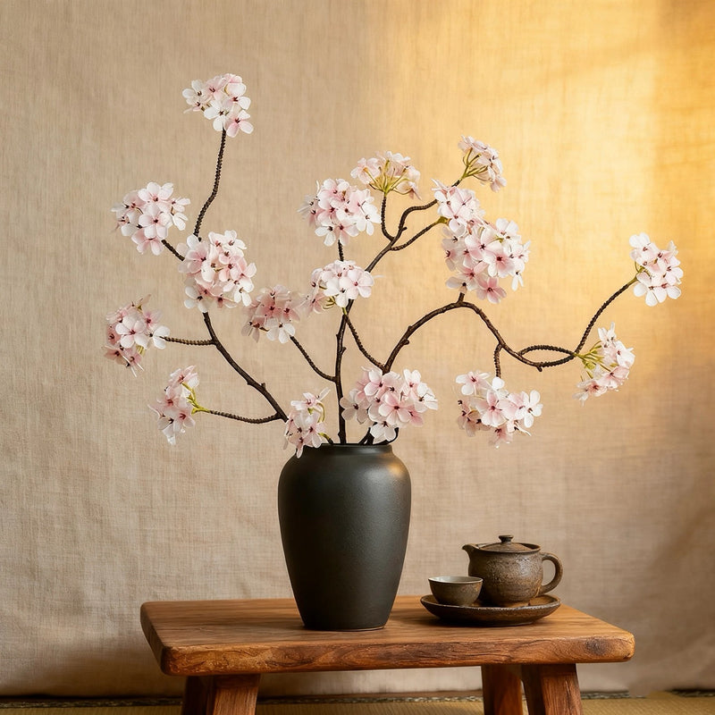 36" Artificial Pear Blossom Bush with 6 Blooms, Silk-Like Faux Flowers for Weddings, Home Decor, and Events