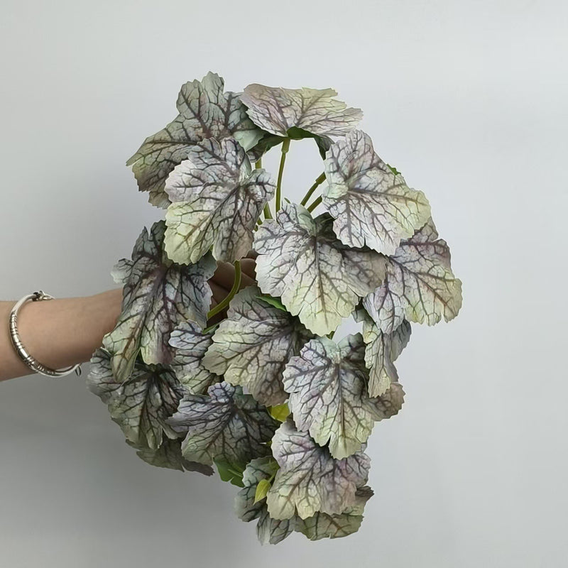Single Stem Begonia Leaf Artificial Greenery, 12 Inches, Plastic, for Home & Commercial Decor