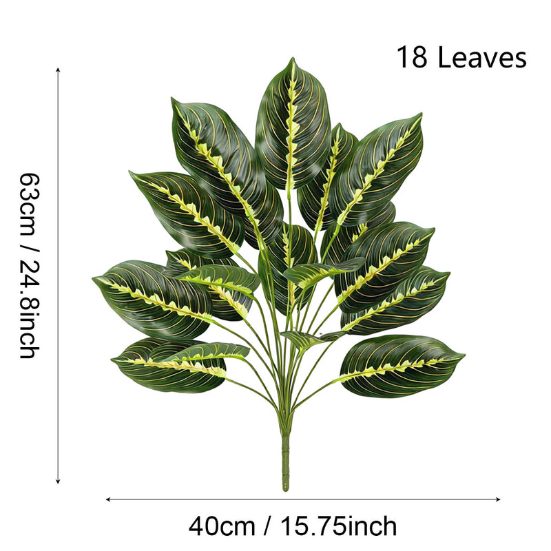 Artificial Calathea Plant, 17" Tall Realistic Fake Bamboo for Home Decor, Office, Wedding & Commercial Spaces