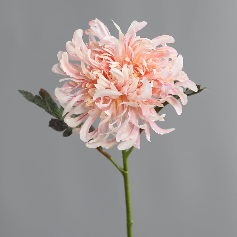 Artificial Peony Chrysanthemum Single Stem, Faux Silk Fabric Flower with Bendable Stem, Home Decor & Holiday Display