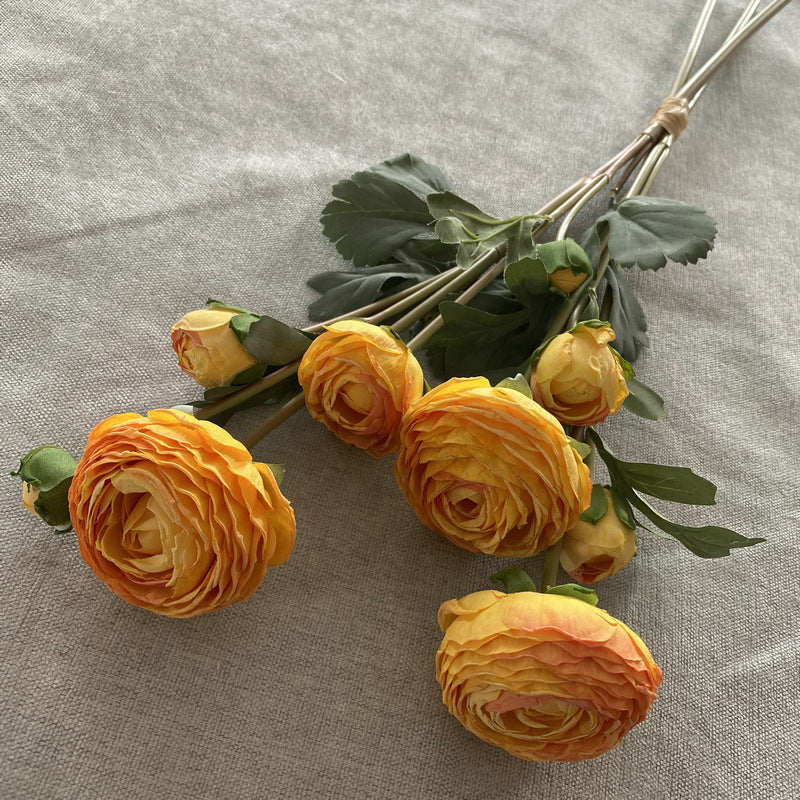 9-Bloom Hand-Tied Bouquet, Faux Silk Peony Stems, 22" Tall, Wedding & Home Decor