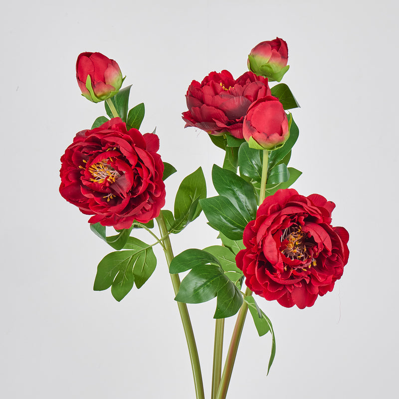 Peony Silk-Like Artificial Flower Bush, 26" Tall with 2 Blooms, Perfect for Home Decor, Weddings, and Events