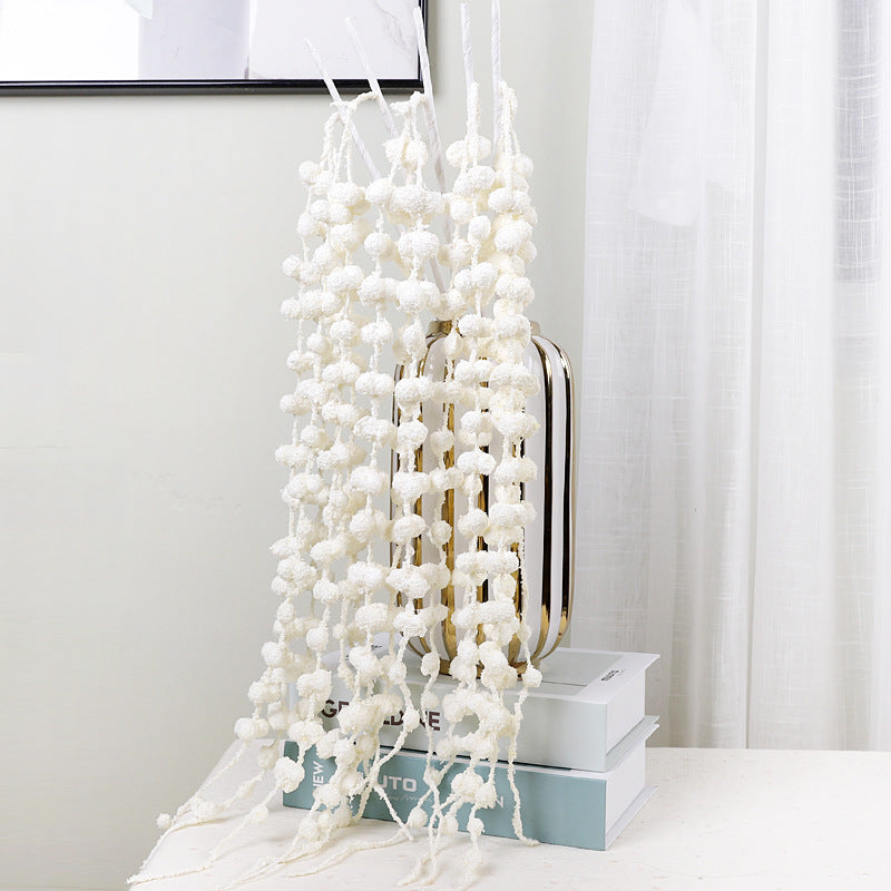 Artificial Hanging Lover's Tears Single Stem, Faux Trailing Berry Vine in Mixed Materials, Bendable Stem for Wedding & Home Decor