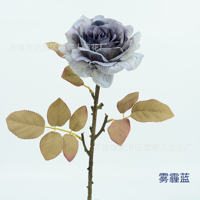 3 Stem Faux Silk Rose, 12" Flower Head, 19" Overall Length, Perfect for Weddings, Home Decor, and Events