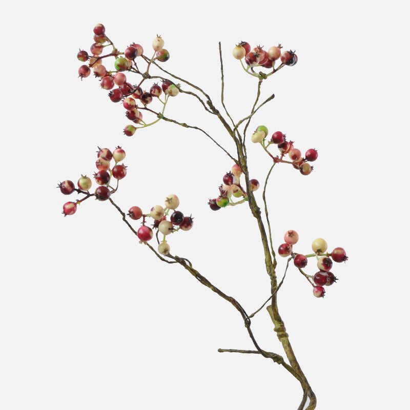 Artificial Blueberry Berry Stem, Single Stem with 9 Berry Clusters, Faux Foam Fruit Branch for Wedding & Home Decor