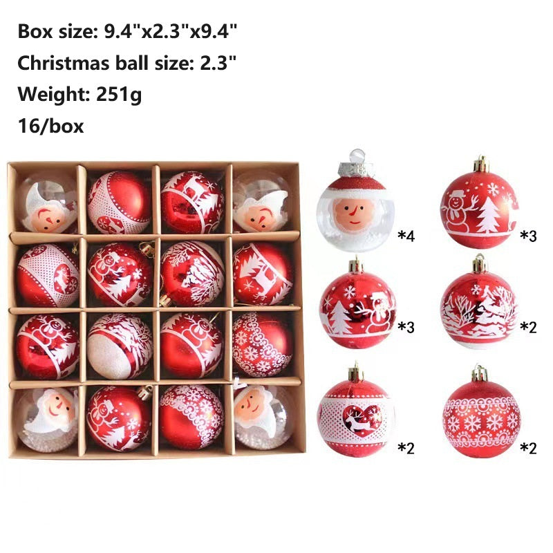 Lot de 16 boules de Noël décoratives à suspendre pour Père Noël