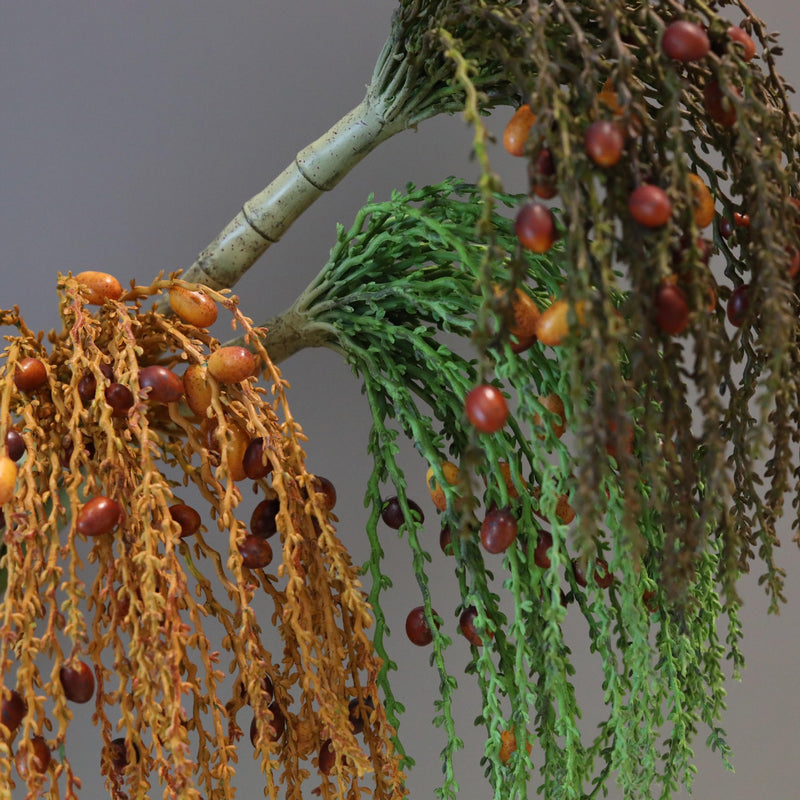 Artificial Palm Vine with Fruits, 33" Trailing Tropical Foliage for Home Decor, Window Displays & Floral Arrangements