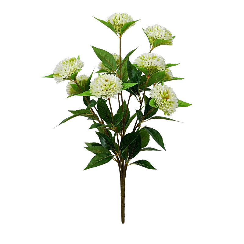 22" Artificial Chrysanthemum Bush with 9 Blooms, Realistic Plastic Poms for Home Decor, Weddings & Events