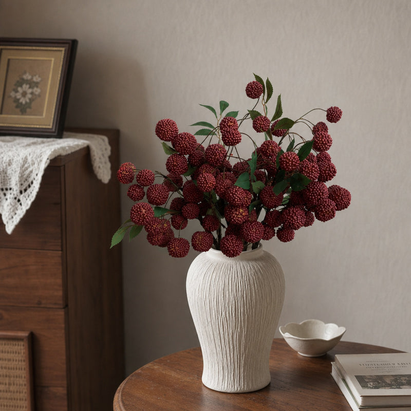 Artificial Lychee Fruit Branch Bush, 22 Inches, Rustic Home Decor, Window Display