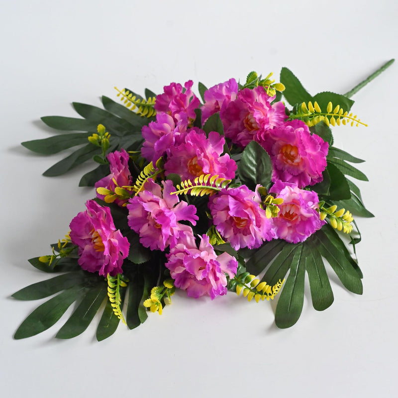 Artificial Peony Flower Bush with 12 Blooms, 20" Silk-Like Faux Floral Arrangement for Weddings, Home & Office Decor