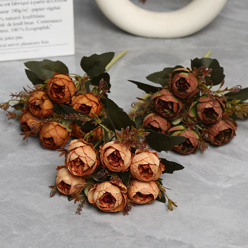 11" Realistic Peony Single Stem with 6 Blooms, Faux Silk Flower for Home Decor, Weddings & Events