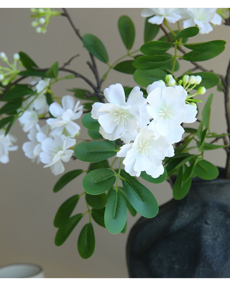Artificial Michelia Flower Stem, 29" Tall, Silk Single Stem with 30 Blooms, Modern Home Decor, Wedding & Event Styling, Allergy-Friendly