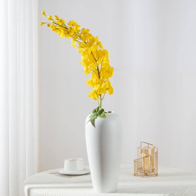 45" Artificial Delphinium Bush, Faux Silk Flower Arrangement for Weddings, Home Decor & Events