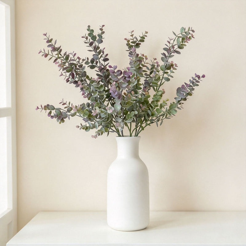 Artificial Eucalyptus & Silver Dollar Leaf Bush, 36 Branches, Bendable Faux Greenery for Vase, Wedding & Home Decor