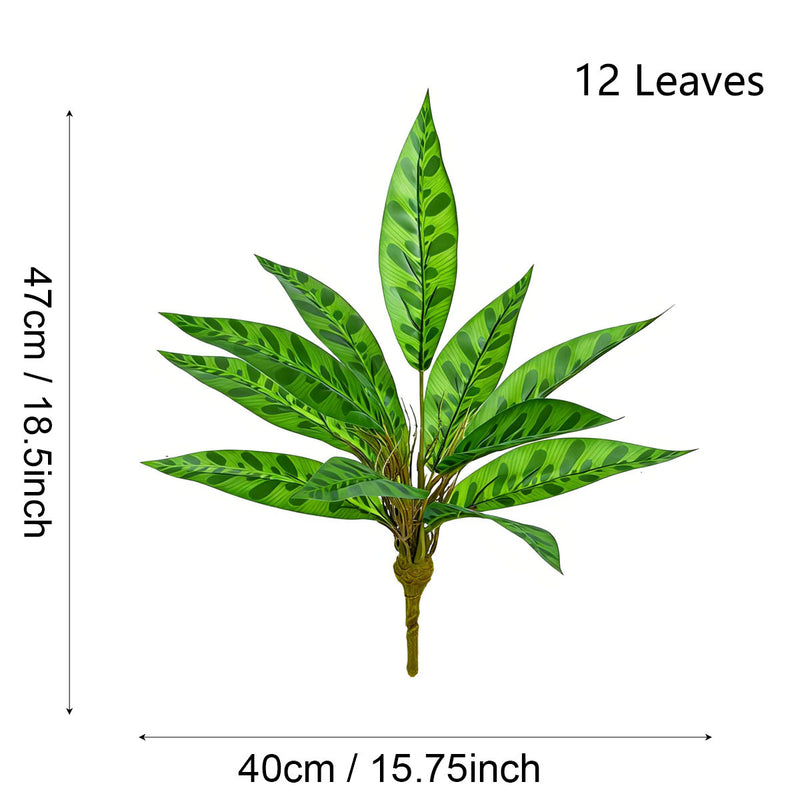 Artificial Snake Plant Bush with 12 Leaves, 16" Tall Faux Sansevieria for Home Office Decor, Wedding & Commercial Spaces