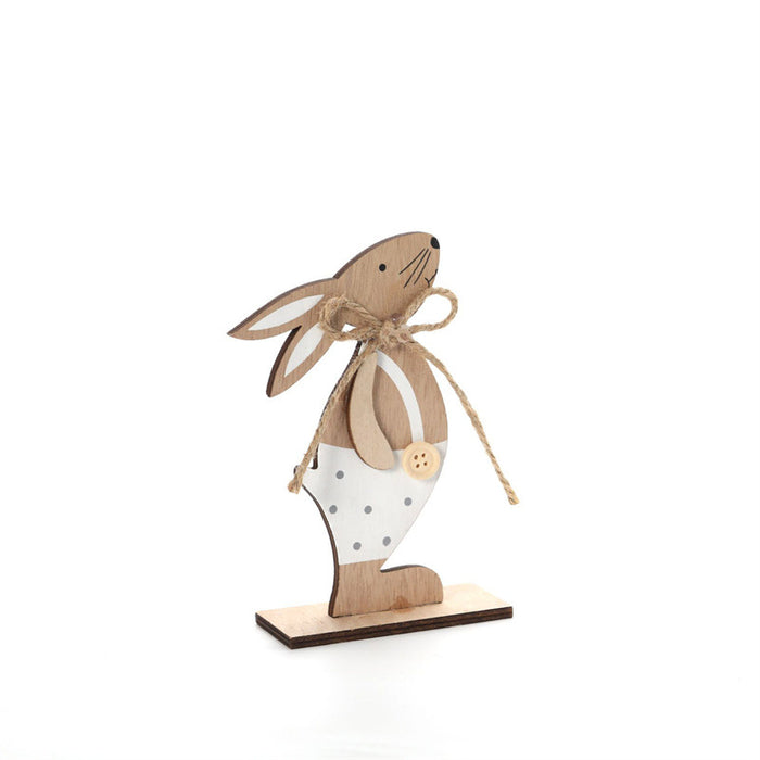 Bulk Xmas Rabbit Ornaments for Easter Christmas Wood Desktop Crafts Wholesale