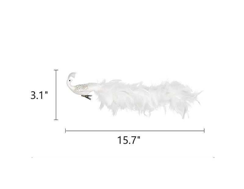 Bulk Christamas Ornaments Artificial Peacock Natural Feather Crafts for Xmas Tree Decor Wholesale