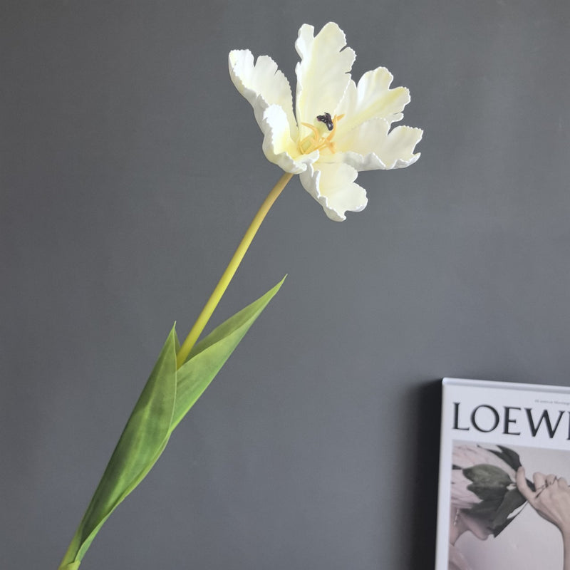 Single Stem Retro Tulip Artificial Flower, 27", Realistic Latex, Indoor/Outdoor Use, Wedding, Home Decor