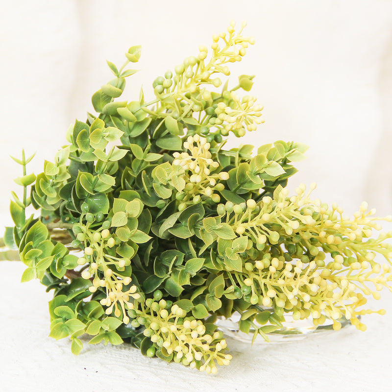 Artificial Eucalyptus Bush, 16" Tall, UV-Resistant for Indoor & Outdoor Use