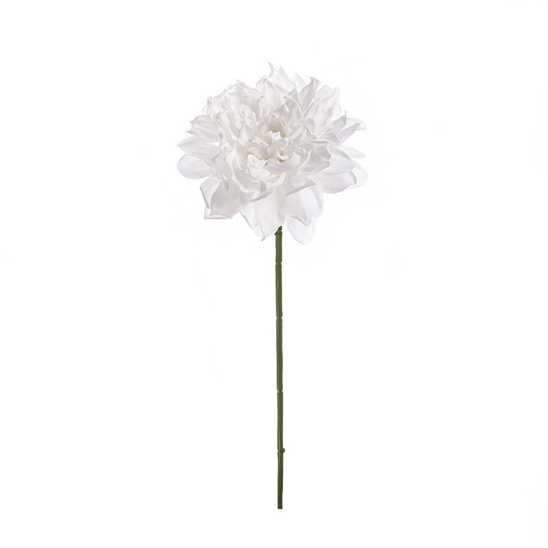 Burnt-Edge Dahlia Artificial Flower, Single Stem with 1 Bloom, Faux Silk Fabric, Wedding & Home Decor