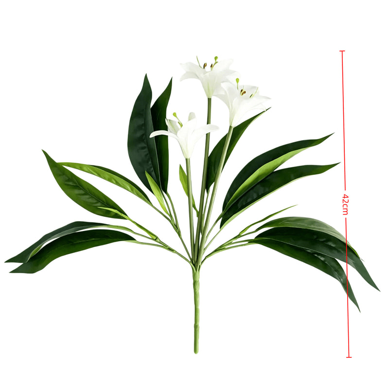 Artificial Lily Bouquet with 3 Blooms, Home & Outdoor Decor