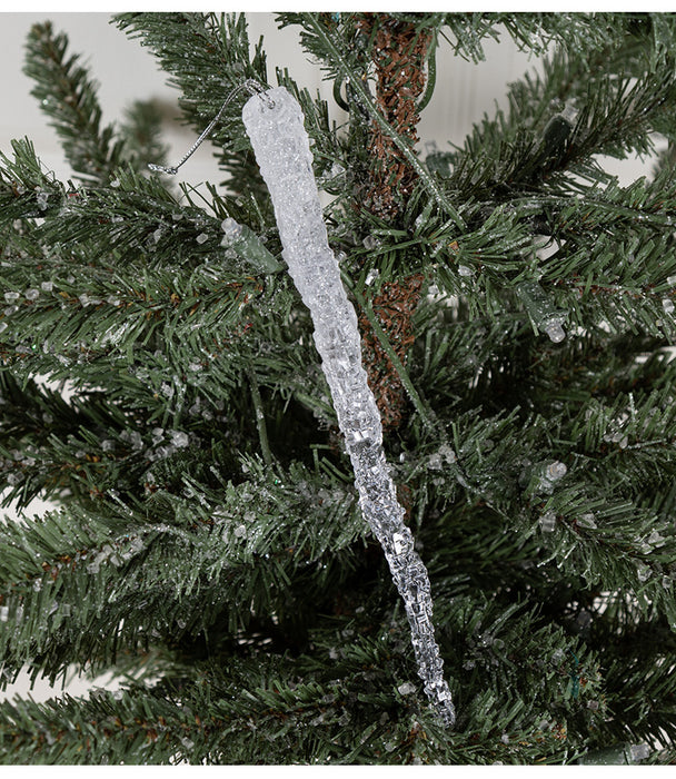 Bulk Christmas Ornaments Acrylic Clear Ice Strip Pendant for Xmas Trees Hanging Decorations Wholesale