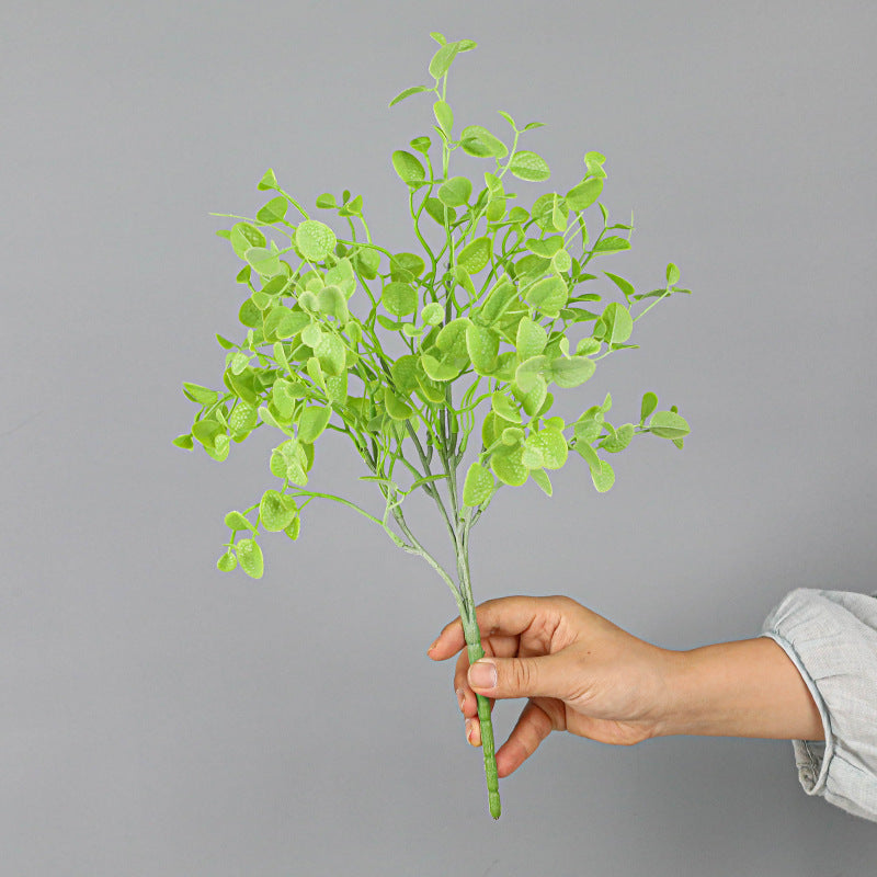 Artificial Eucalyptus & Dimple Grass Bush, Plastic Persian Grass Greenery Stem for Vases, Wall Décor & Home Styling