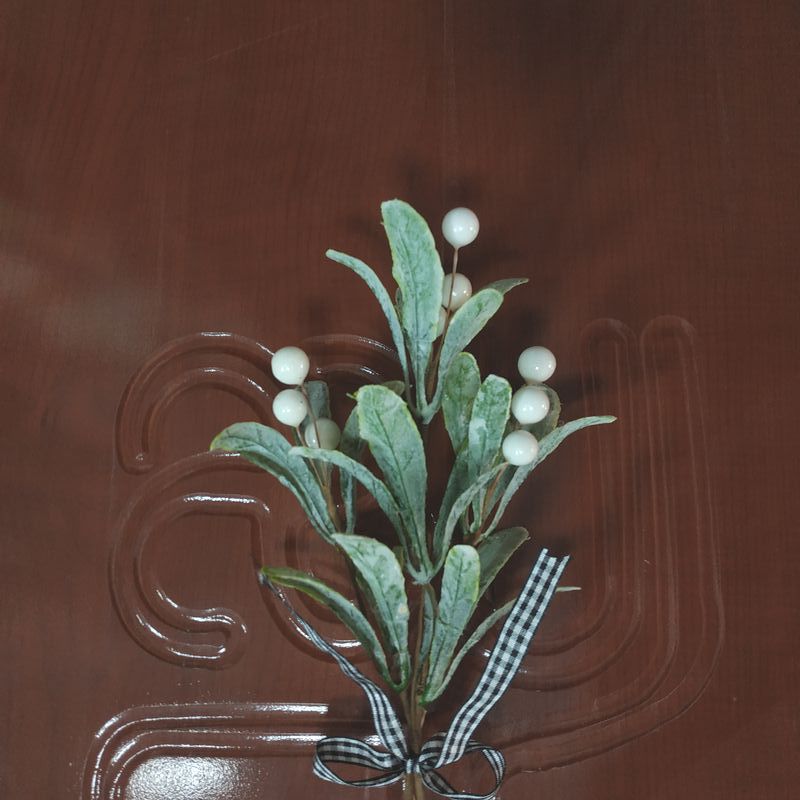 Lot de 8 tiges de gui artificielles pour décorations de Noël