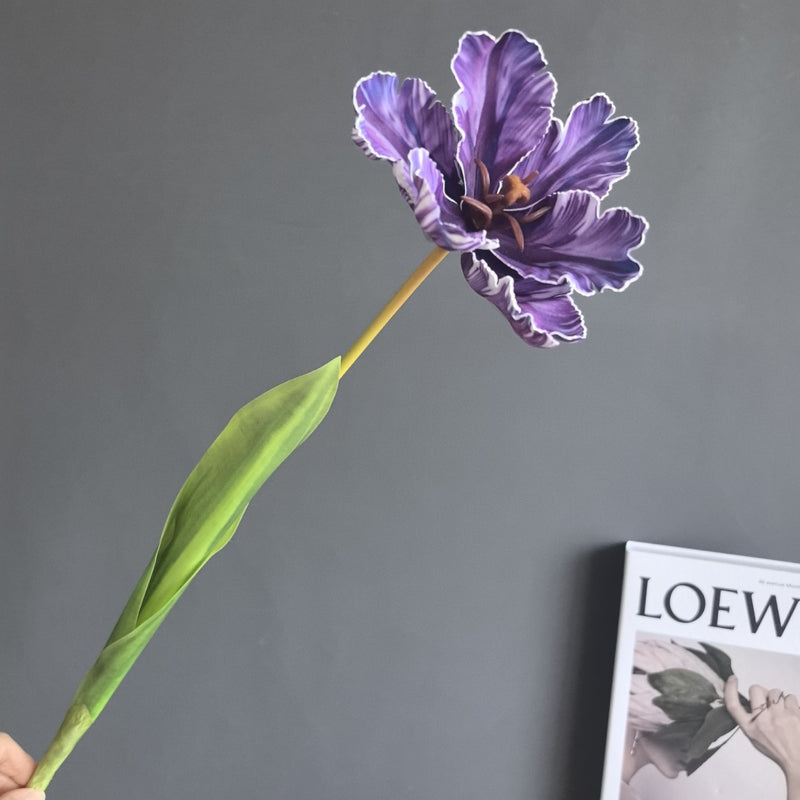 Single Stem Retro Tulip Artificial Flower, 27", Realistic Latex, Indoor/Outdoor Use, Wedding, Home Decor