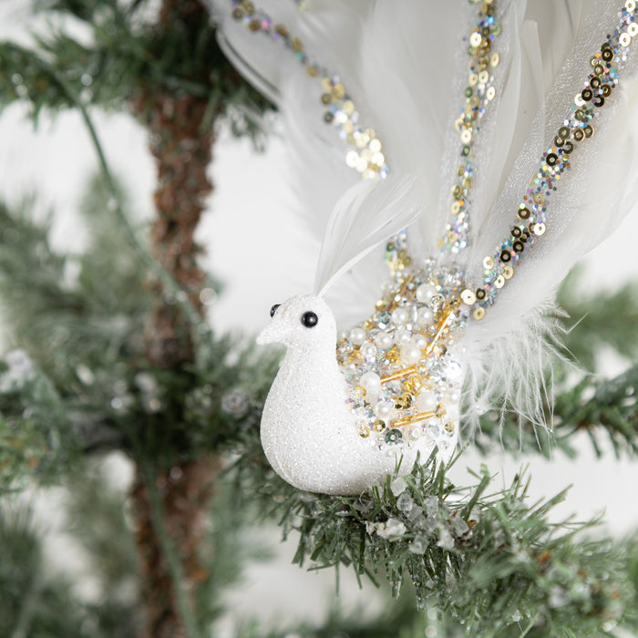 Bulk Christmas Ornaments Simulated Peacock DIY Accessories Set Wholesale