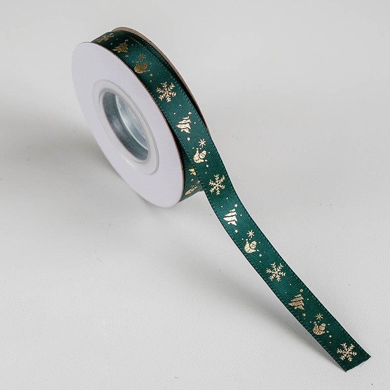Bulk 10 Yards Christmas Ribbon Christmas Grosgrain Ribbon for Gift Wrapping Crafts DIY Holiday Xmas Decorations Wholesale