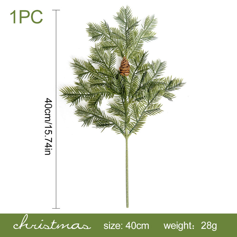 Artificial Red Berry Pine Needle & Cypress Leaf Stem, Faux Christmas Greenery Pick for Holiday Decor, Wreaths & Floral Arrangements