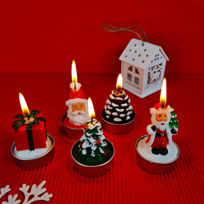 Lot de 3 bougies de Noël en vrac avec Père Noël, sapin de Noël, pomme de pin, coffret cadeau pour Noël, automne, décoration d'intérieur, vente en gros