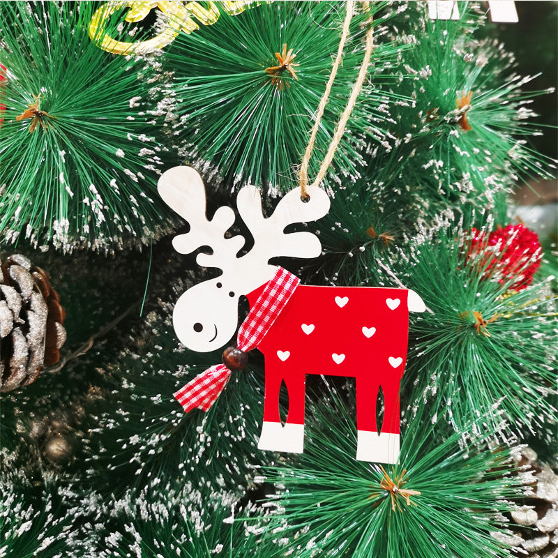 Lot de 5 décorations suspendues en forme d'élan avec corde pour décoration de fête de Noël, vente en gros