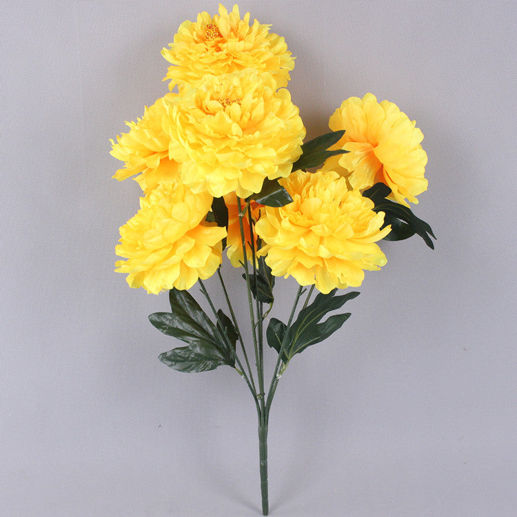 Bulk 27 inches Tall Peony Bush Artificial Cemetery Satin Flowers Wholesale