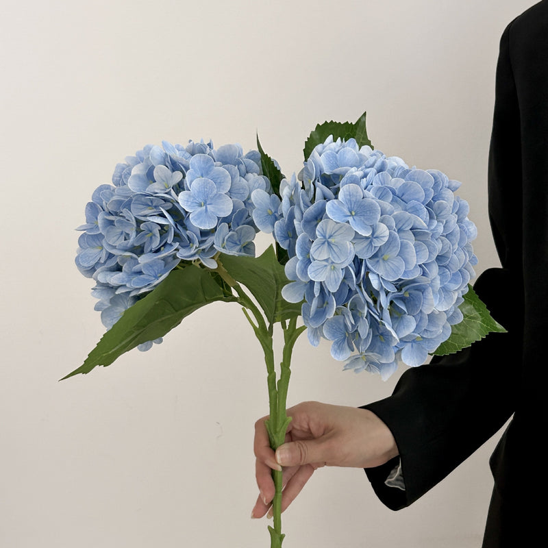 Single Stem Hydrangea Artificial Flower with 176 Blooms, 20" Silk-Like Faux Floral for Wedding Centerpieces & Home Decor
