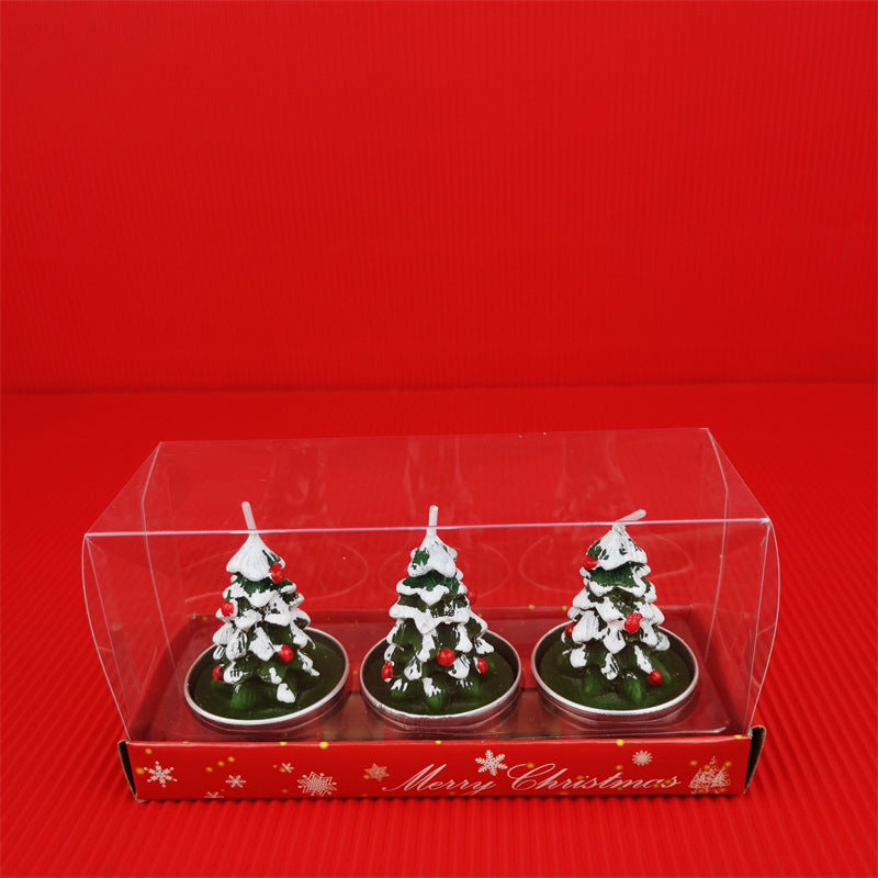 Lot de 3 bougies de Noël en vrac avec Père Noël, sapin de Noël, pomme de pin, coffret cadeau pour Noël, automne, décoration d'intérieur, vente en gros