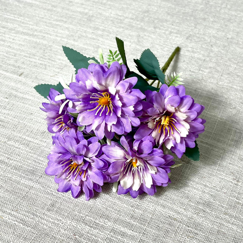 Artificial Cosmos Flower Bush with 5 Blooms, Faux Silk Fabric, Wedding, Home Decor & Office Floral Arrangement
