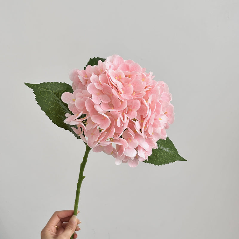 Single Stem Hydrangea Artificial Flower with 176 Blooms, 20" Silk-Like Faux Floral for Wedding Centerpieces & Home Decor