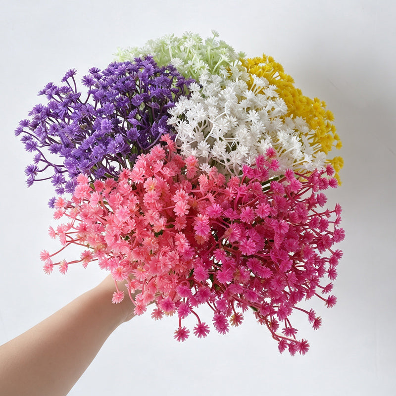 10 Pack Artificial Baby's Breath Stems, 12" Floral Bunches for Wedding Decor, DIY Centerpieces & Home Arrangements, Realistic Plastic Gypsophila Filler Flowers