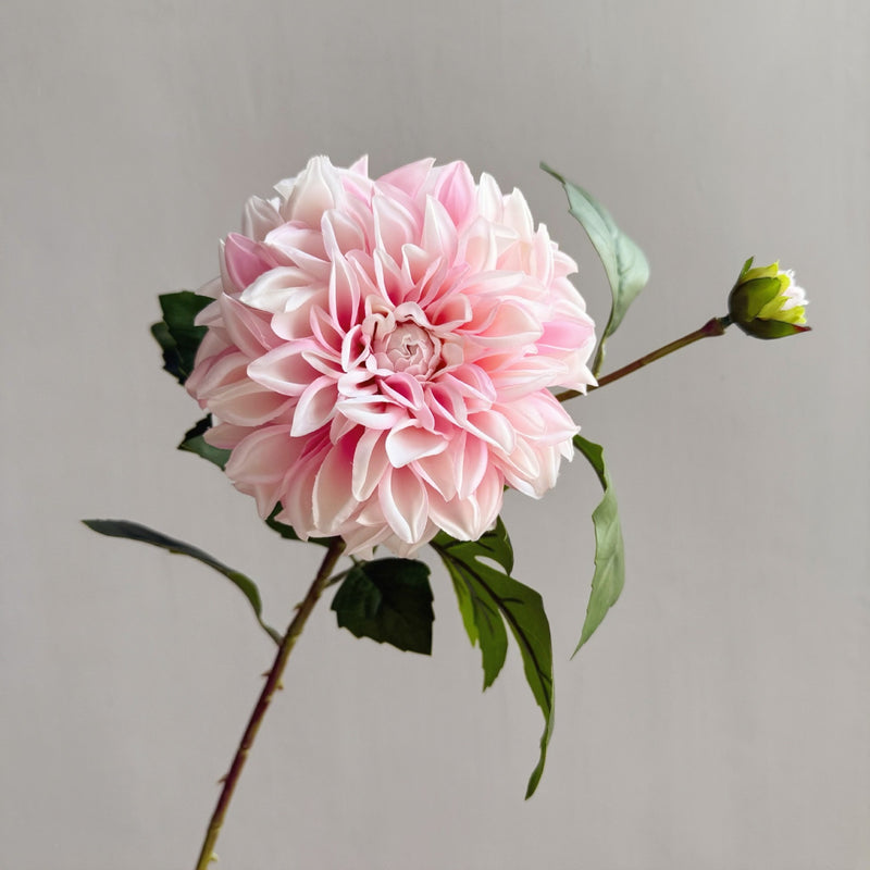 Artificial Dahlia Bush with 2 Blooms, 26" Silk-Like Faux Flowers for Home Decor, Wedding Arrangements & Commercial Displays