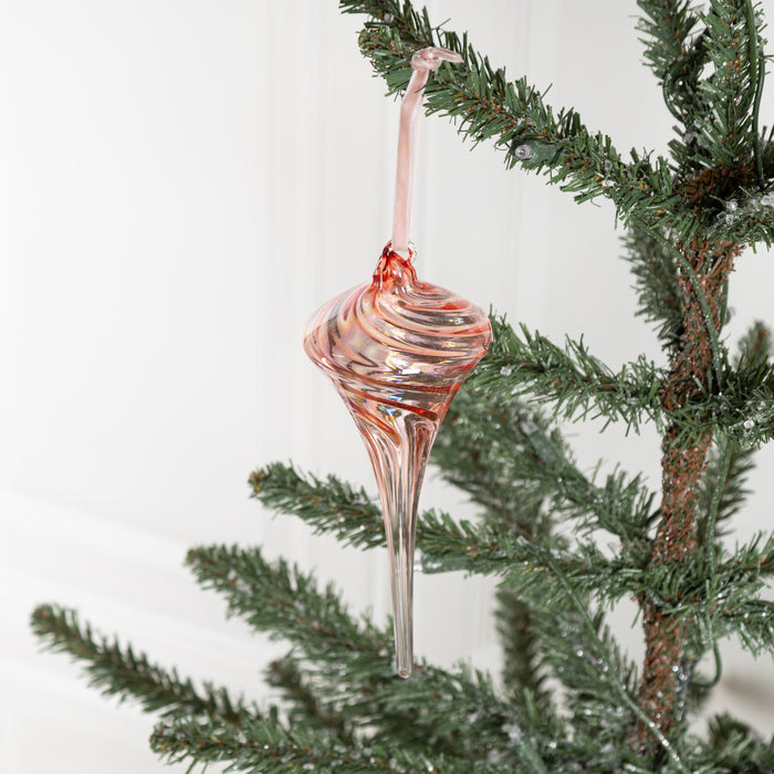 Bulk Christmas Glass Ornaments Sparkle Helical Drop Ornament for Christmas Tree Decor Wholesale