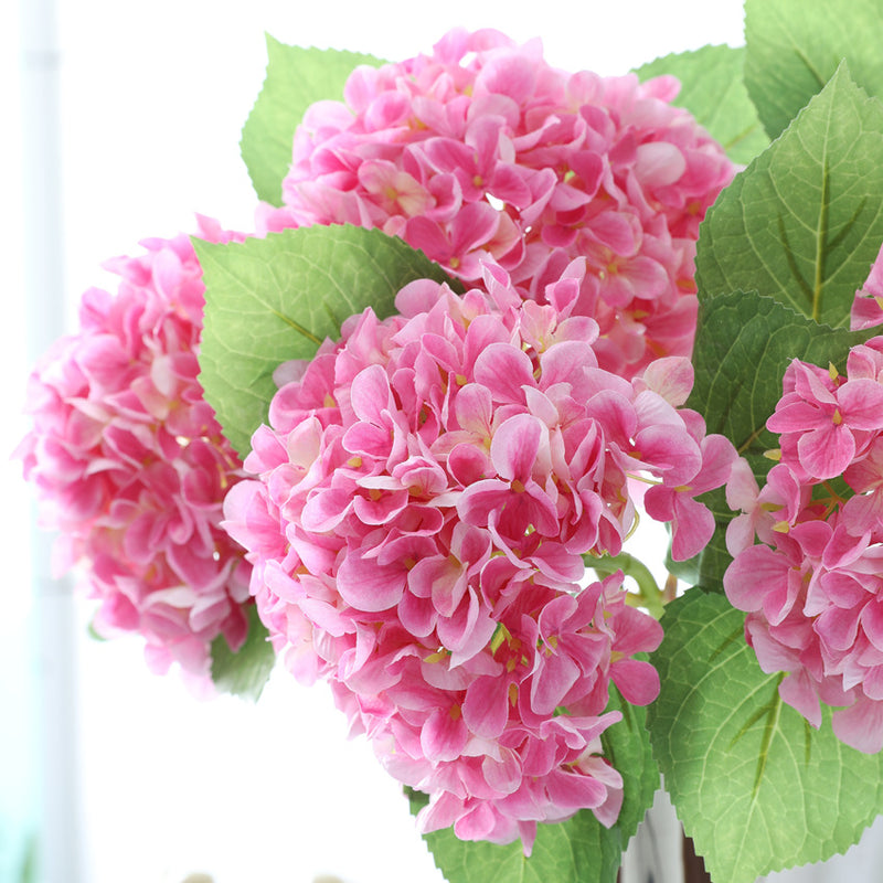 Bouquets de fleurs d'hortensia en vrac de 18 pouces Fleurs d'hortensia en soie en gros 