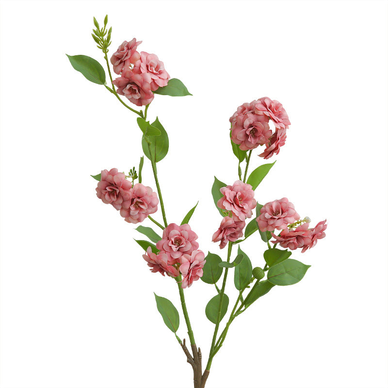 Artificial Camellia Silk Flower, Single Stem with 17 Blooms, 34" Long, Indoor Décor for Home, Office, or Events