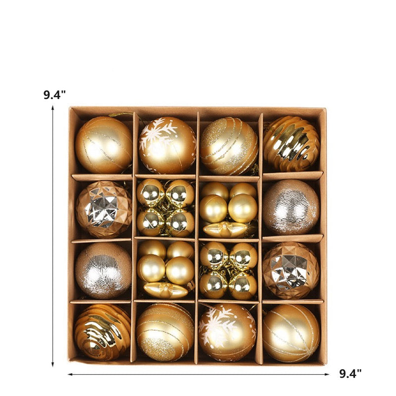 Lot de 44 boules de Noël décoratives avec boîte de rangement en gros