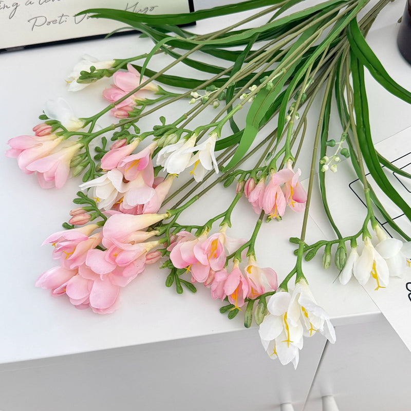 24" Faux Silk Orchid Bush with 6 Blooms, Modern Home Decor, Wedding & Commercial Styling