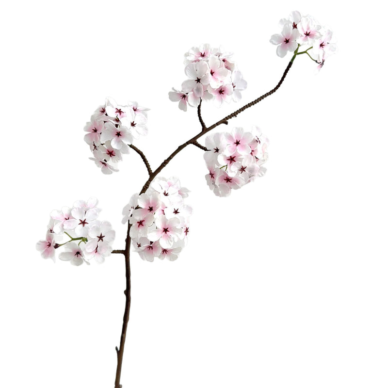 36" Artificial Pear Blossom Bush with 6 Blooms, Silk-Like Faux Flowers for Weddings, Home Decor, and Events